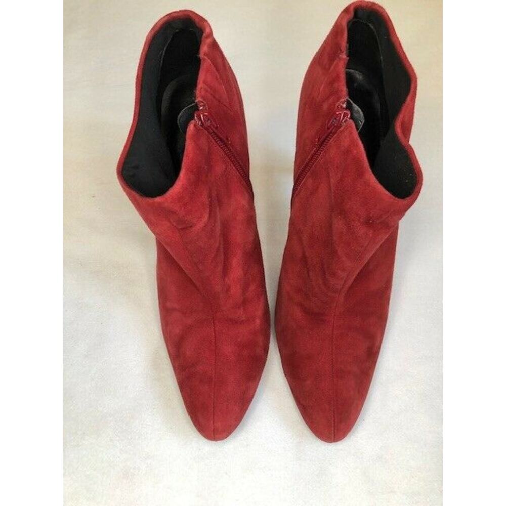 Moda faux suede red stiletto heel bootie size 10 (3.5") - Picture 5 of 6